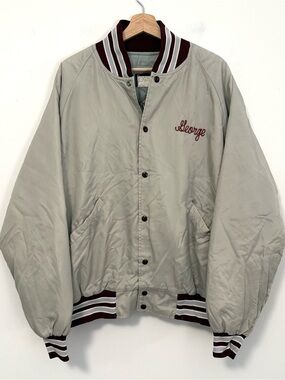 VTG Butwin Made in USA Timberwolf Mascot Snap Closure Varsity Bomber Jacket